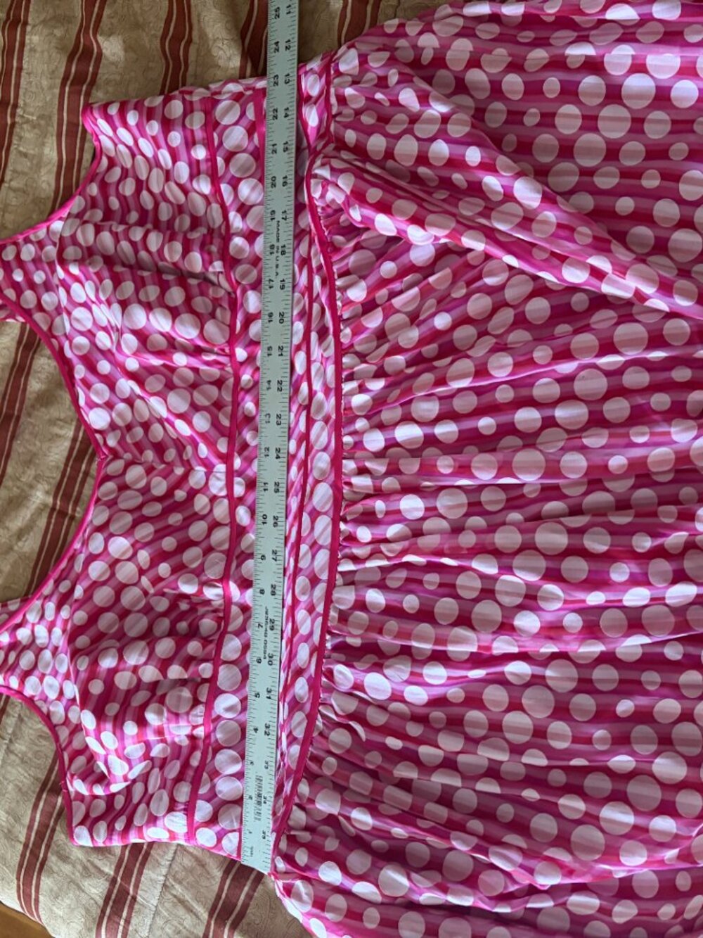 Signature by Robbie Bee pink and white polka dot dress Size 24 Lined - Picture 9 of 11